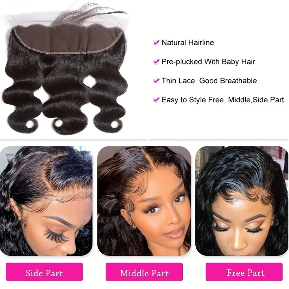 13x4 brazilian Body Wave dantela frontala par uman Remy par inchidere_voghion.com