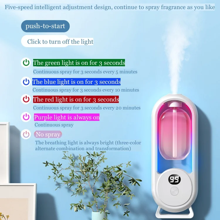 Factory Price Home Essential Oil Aromatherapy Fragrance Rechargeable Digital Display Smart Air