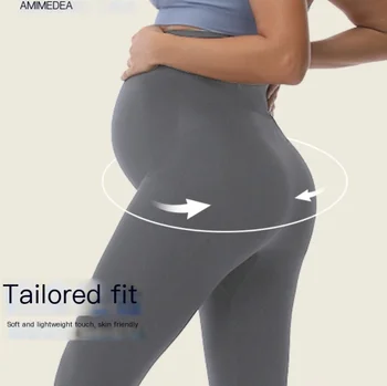 Seamless Pants with Tight Fitting Base, Abdominal Support, High Elasticity and Hip Lifting for Pregnant Women, Yoga Pants