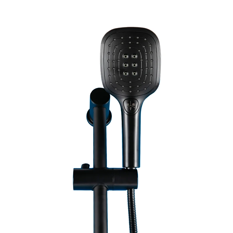 High Pressure Matte Black Shower Head Handheld Bathroom Shower Kit Adjustable Holder Bathroom