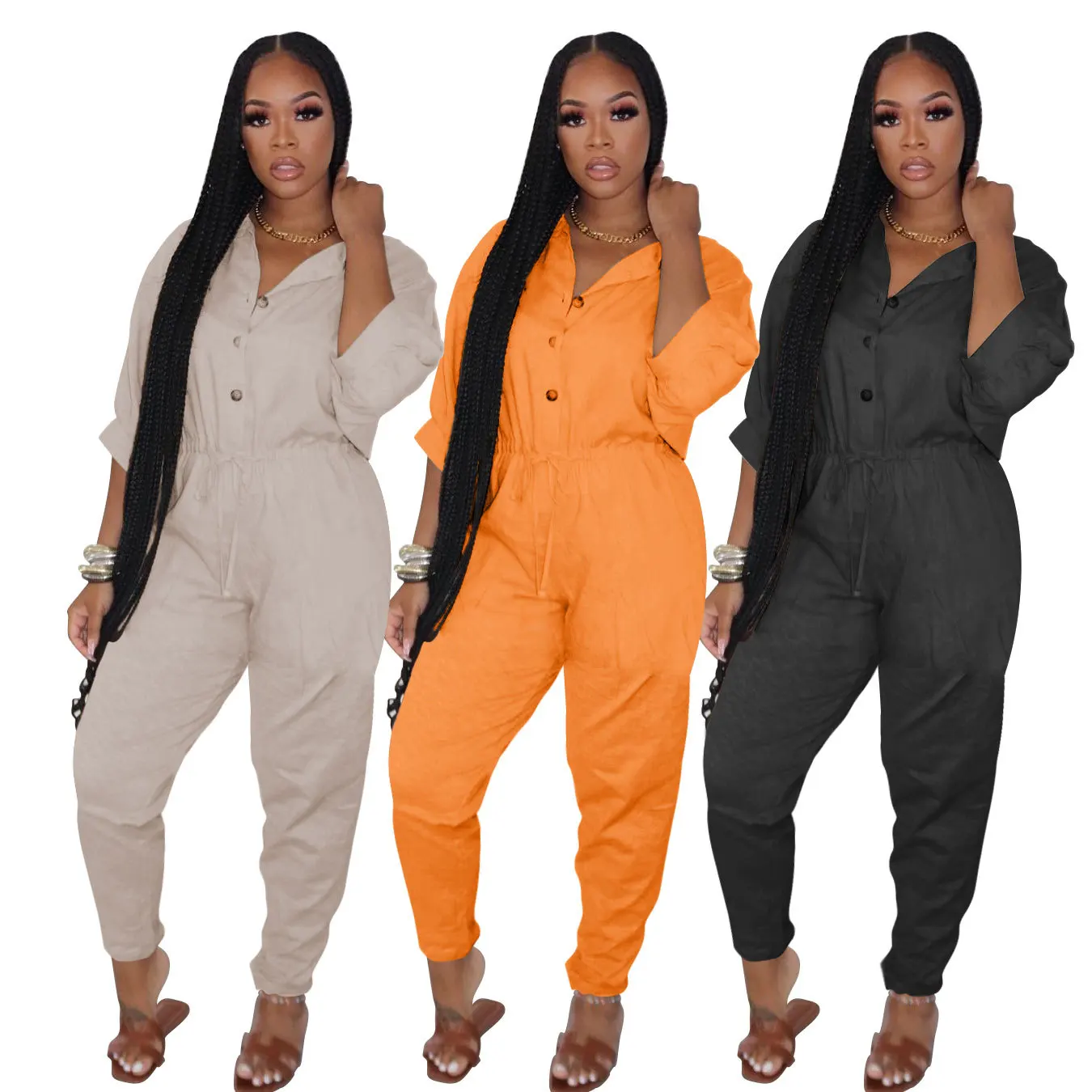 Clothing Cute Drawstring Jumpsuit 