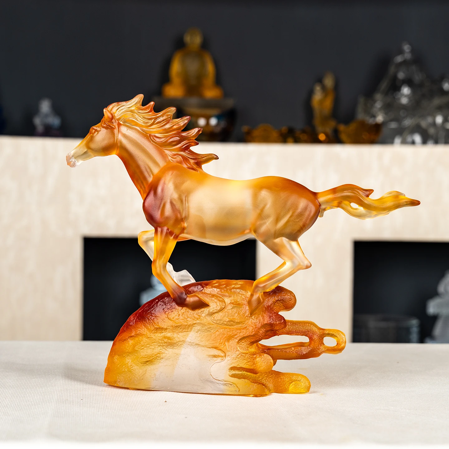 product new product glazed glass realistic artwork auspicious exquisite decoration horse model-5