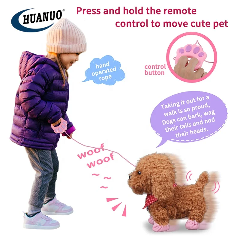 Perrito Electrónico De Peluche Con Control Remoto – Juguete Interactivo Que Camina, Ladra Y Mueve La Cola Para Niños De 3 A 6 Años