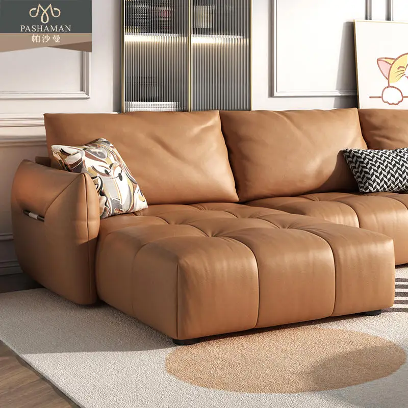 Wholesale Genuine Leather l Shape Sofa Furniture Modern Design Sofa ...