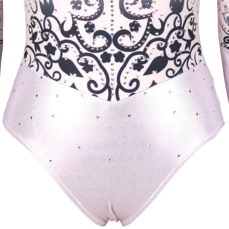 Sublimated Colorful Gymnastics Practice Wear Leotards for Girls Gymnastics Clothing Children Gym Leotards Rhinestone Adult