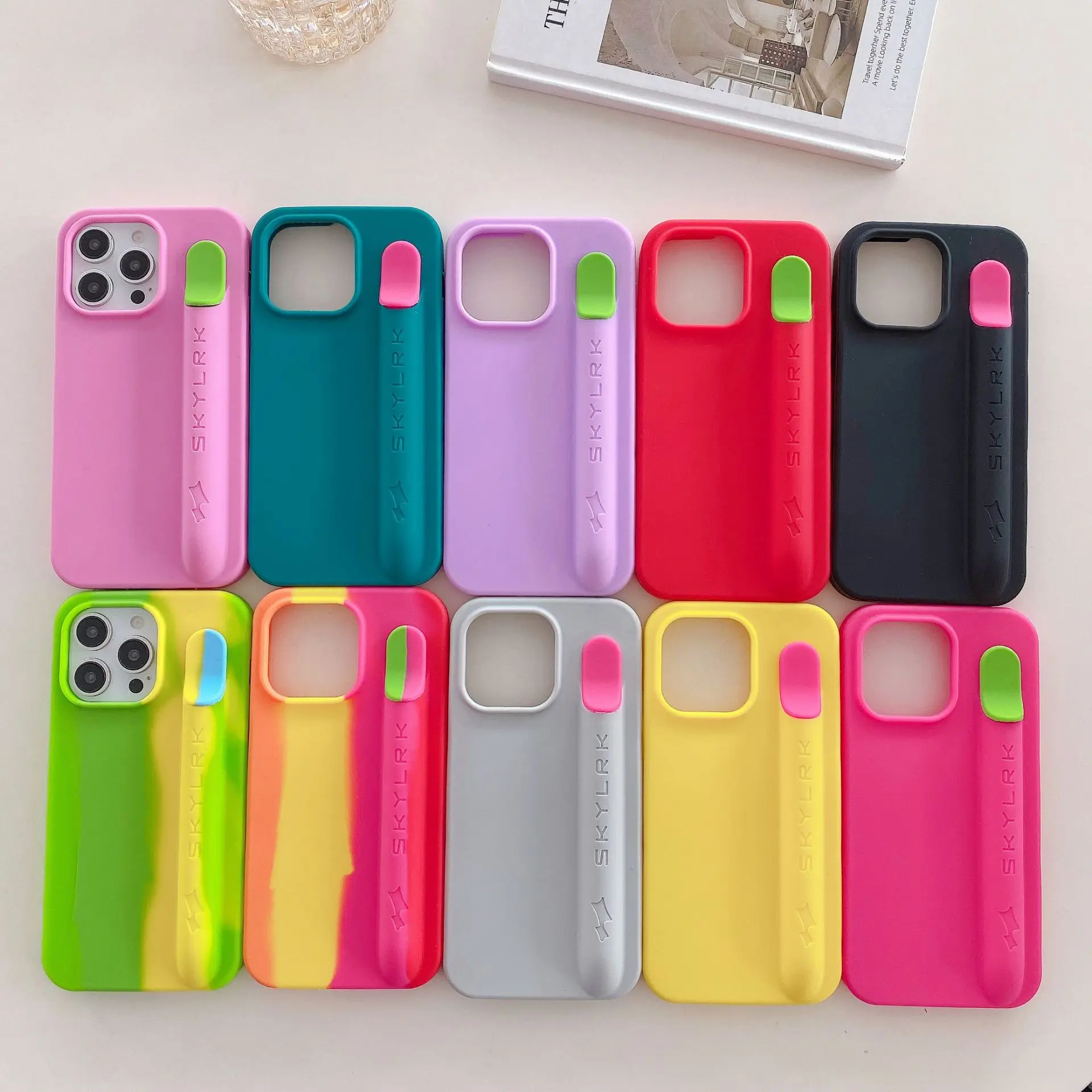New 3D Silicone Rainbow Phone case for iPhone 11 12 13 14 15 16 17 Pro Max  Soft Rubber Cover Support Lip Gloss Pen Smoke Shell| Alibaba.com