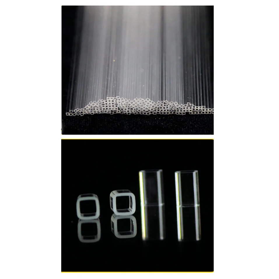 Индивидуальная микро кварцевая стеклянная реакционная квадратная трубка капиллярные кварцевые открытые стеклянные цилиндры трубки капиллярная