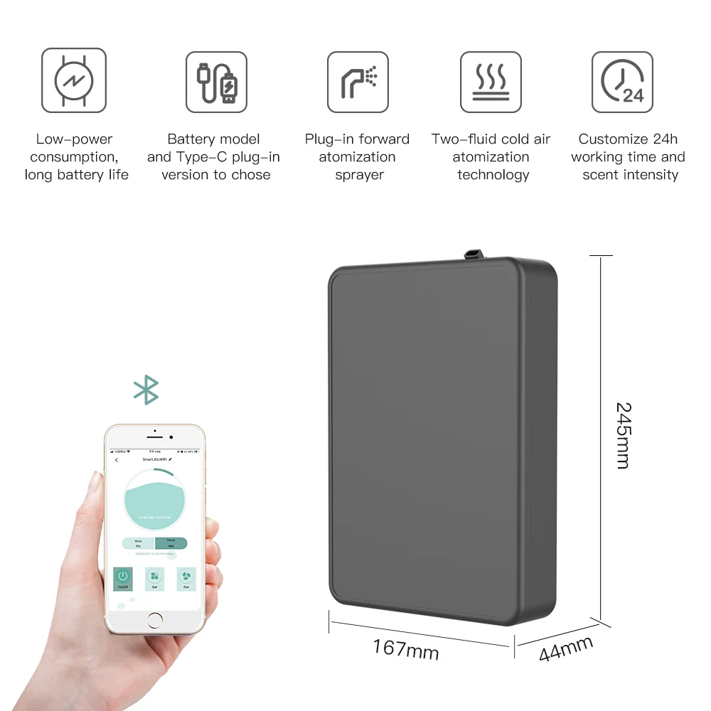 Battery and Plug-in 2 in 1 Power Supply  Difusor De Aroma Remote Control  Home Scent Vaporizer