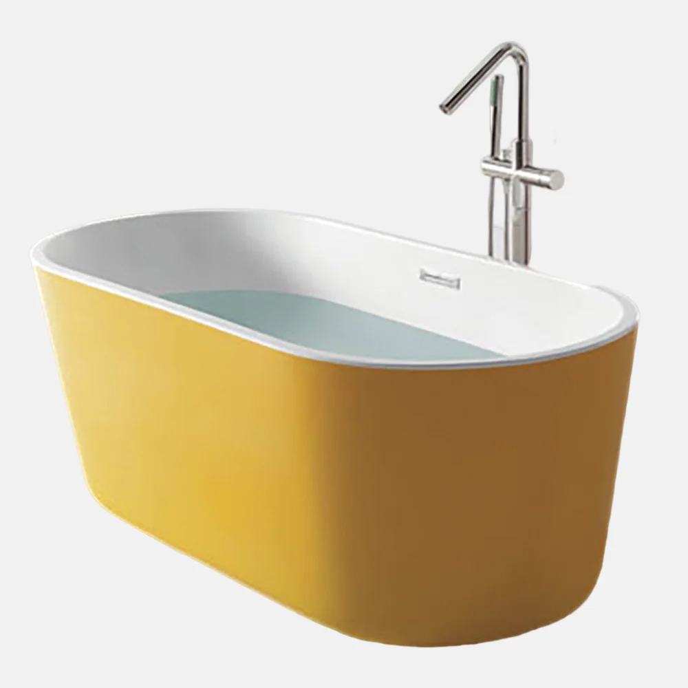 Modern Interior Free Stand Alone Acrylic Bathtub Bath Tub Bathroom Freestanding Alone Soaking Custom Color Bathtubs