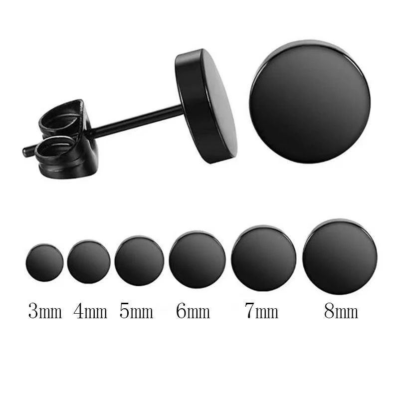 Top Selling Stainless Steel Women Earrings Fine Titanium Jewelry Black