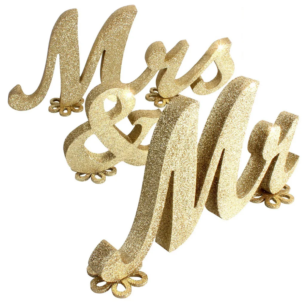 weiß BIYI Weiß MDF Holz 2 stücke Super Deal Mr & Mrs Holzbuchstaben für Hochzeitsdekoration Zeichen Top Tisch Präsentieren Decor