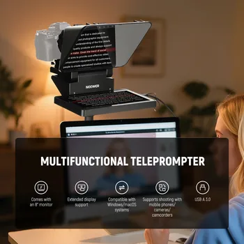 Neewer X11 Aluminium 2-in-1 Teleprompter with Monitor for Interview Use