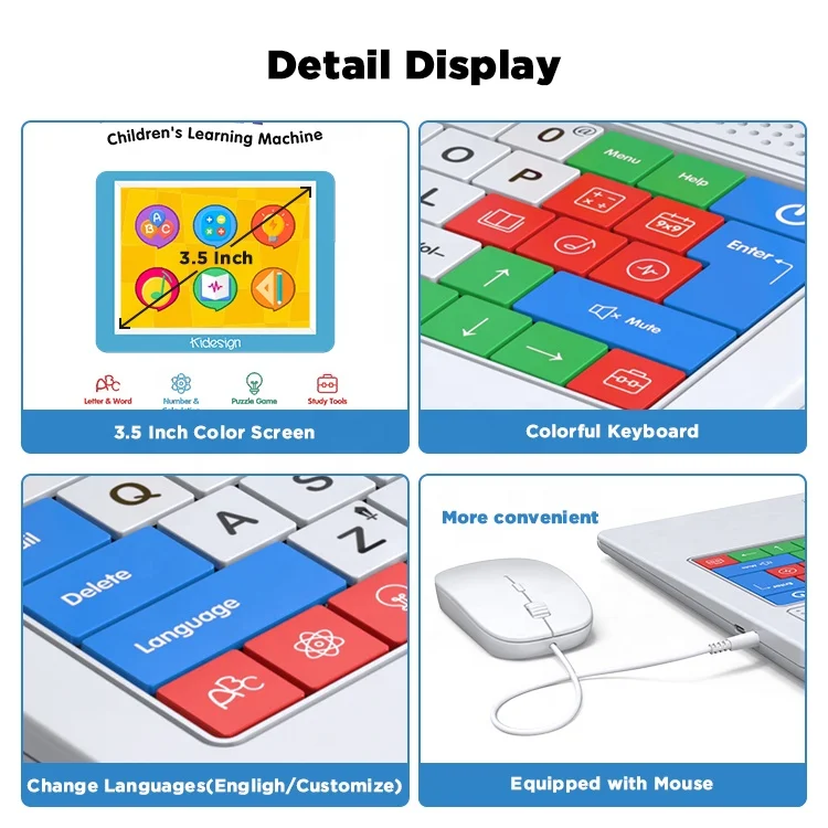 CT900 3.5 Inch Color Screen Intelligent Kids Laptop Learning Machine of Toy for Children to Study and Amuse