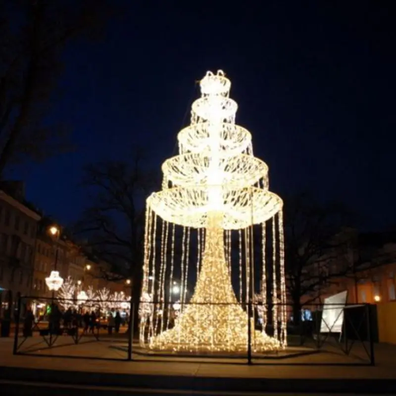 3d Large Christmas Arch Rbg Led Holiday New Year Decorative Water Proof Luminous Fountain Motif Lights