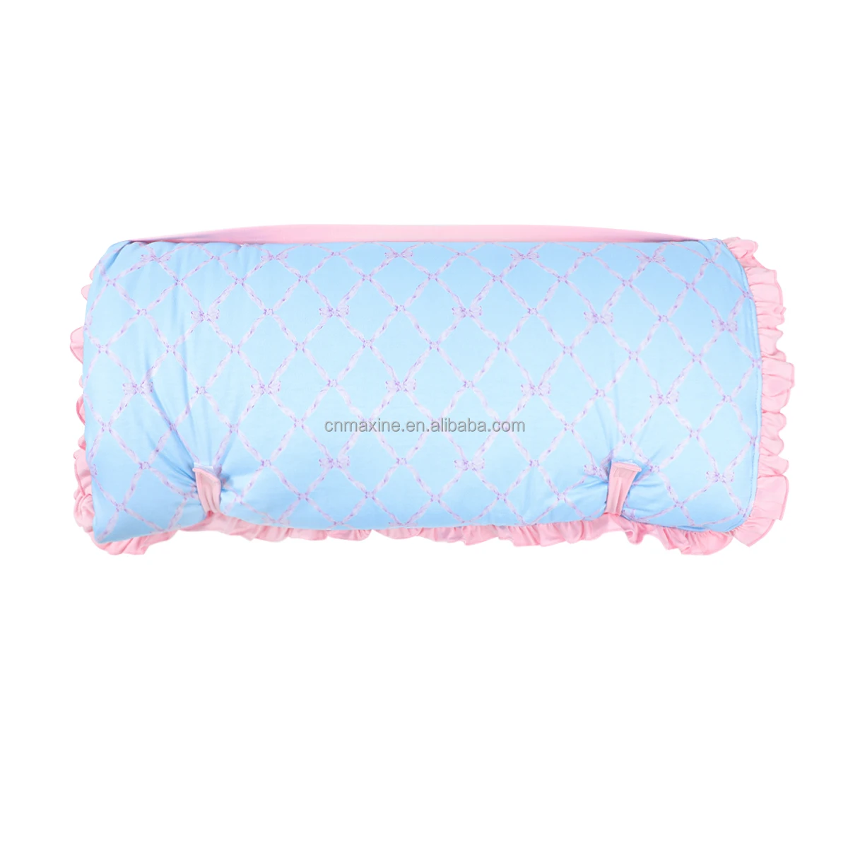 New Design Customized Baby Nap Mat Sweet Bow Printed Knit Cotton Kids Nap Mat With Pillow