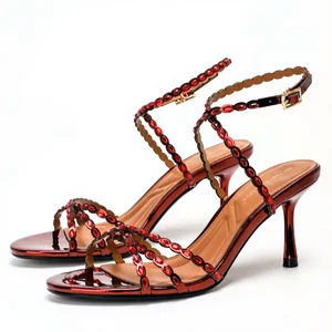 4302-3 Fashion Elegant Luxury Rhinestone High Heels Sandals for Evening Party Dresses Women's High Heels Shoes Open Toe