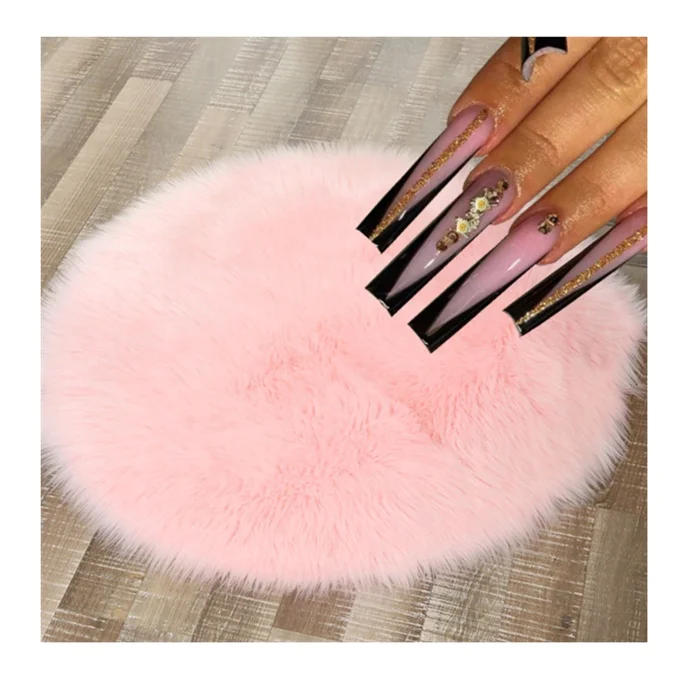 Wholesale Beauty top New Salon Manicure Practice Cushion Background Tool  nail photo mats Fur Nail Art Table Mat From 