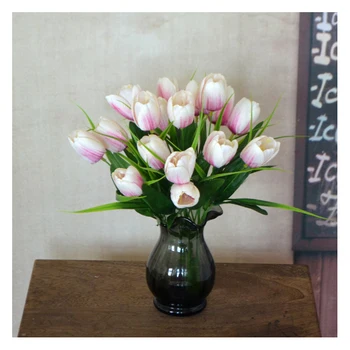 Living room bedroom display flower manufacturers wholesale decorative flower silk flower simulation bouquet tulips