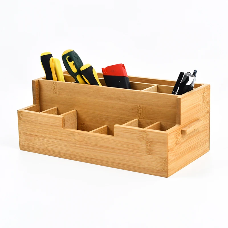 WDF Factory Wholesale wooden desktop storage box document portfolio organizer bamboo desktop organizer for daily office use supplier