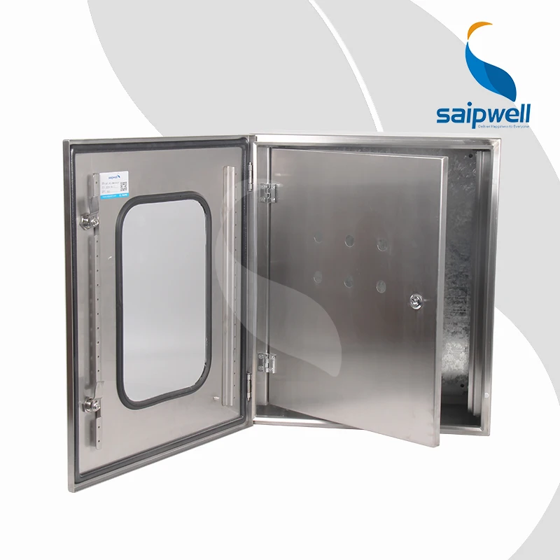 304 Stainless Steel Electrical Enclosure Box – IP66 Waterproof, Wall-Mounted, Safety Lock & Removable Mounting Plate, Multiple Sizes Available