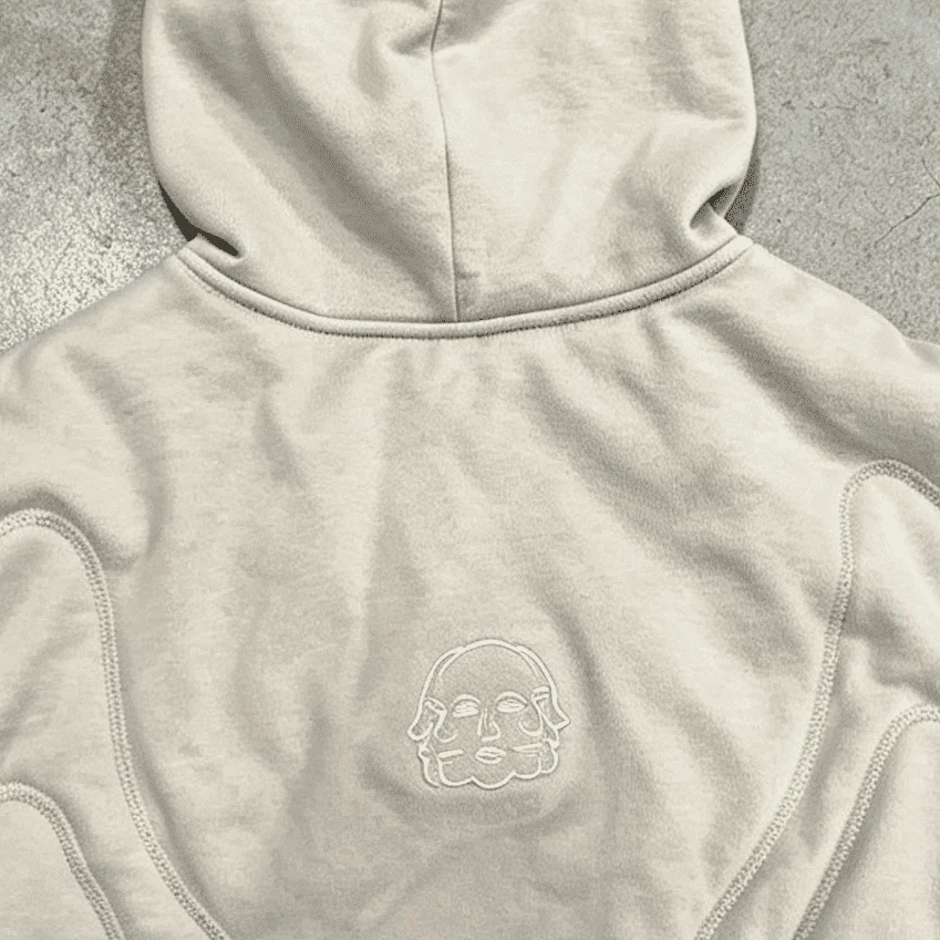 Custom High Quality Towel Embroidered Hoodie 420 Gsm Heavy Weight French Terry Retro Grey Pullover Men's Hoodie gallery 2
