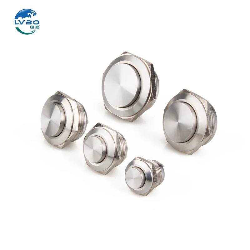 LVBO 22 мм ультра короткая металлическая кнопка сенсорный выключатель из нержавеющей стали со светом ультратонкая микро мгновенная