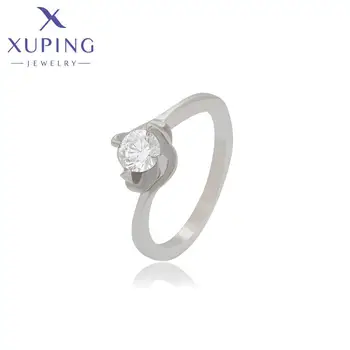 15942 XUPING Jewelry Promotion Fashion Jewelry Stainless Steel Rings Women Zircon Solitaire Wedding Rings