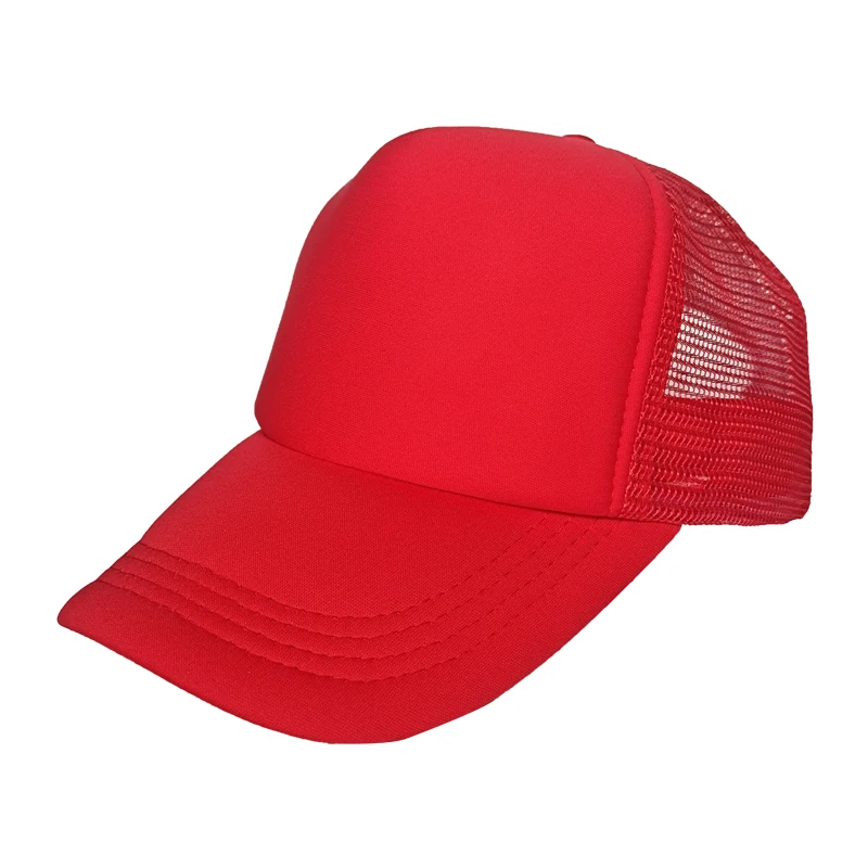 plain red trucker hat