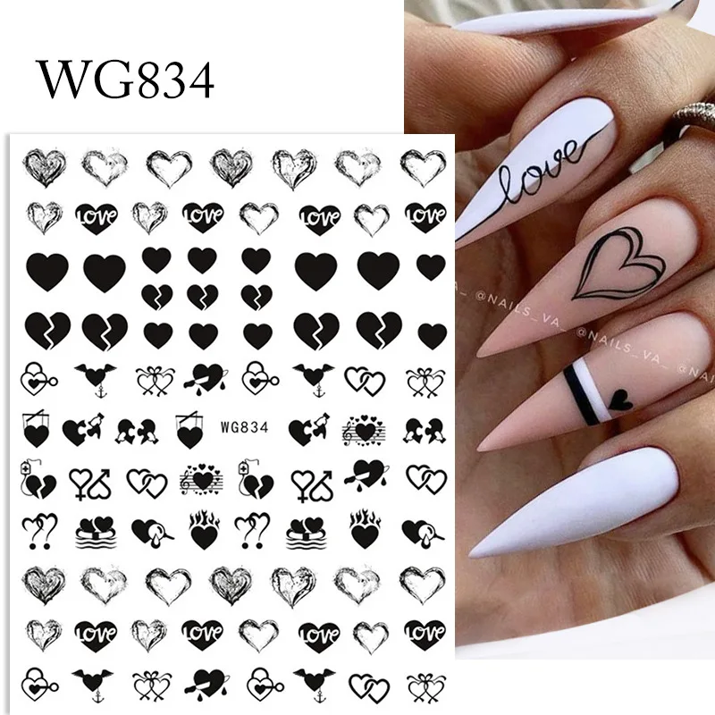Holographic Heart Nail Art Stickers Decals Valentine Nail Decor Laser Heart  Stickers For Nails Love Sticker Nail Art Decal, Quick & Secure Online  Checkout