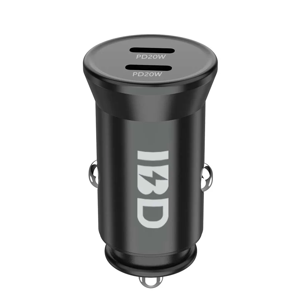 
 High Quality IBD Mini Dual USB Car Charger PD20 Watt Type C Car Charger With Fast Charging  