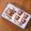 Mosaic Floral - Ceramic Teapot + 4 Cups and Saucers