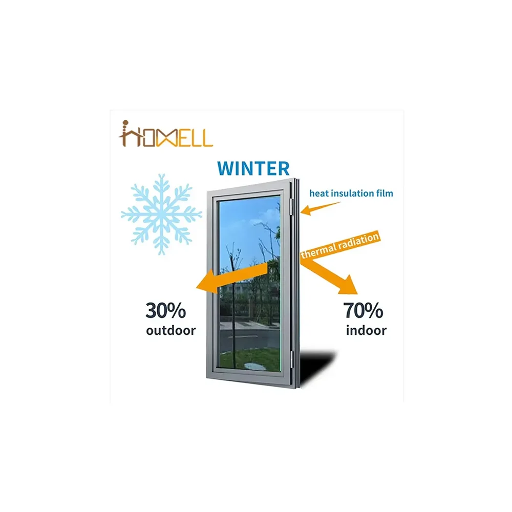 Winter Building Commercial Residential clear Uv Insulation Thermal  Heat Reducing Reflective Super View Window Insulation Film