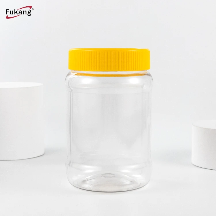 ODM/OEM Small Peanut Butter Packaging Bottle Jar clear Round Containers Screw Lids for Peanut Butter Plastic Bottle Jar