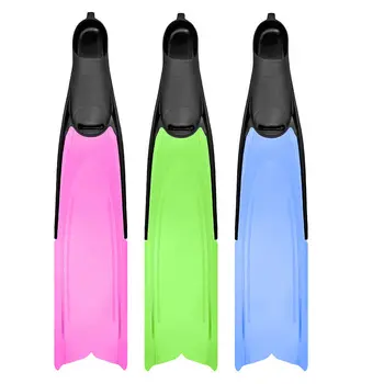 Factory Wholesale Long Blade Hydrodynamic Stability Free Diving Rubber Swimming Fins Clear PP TPR Long Fin for Adults