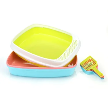 Portable Pet Dog Cat Toilet Tray Kitten Puppy Pee Training Litter Box Strong Indoor Small Dogs Cats Self Cleaning Potty