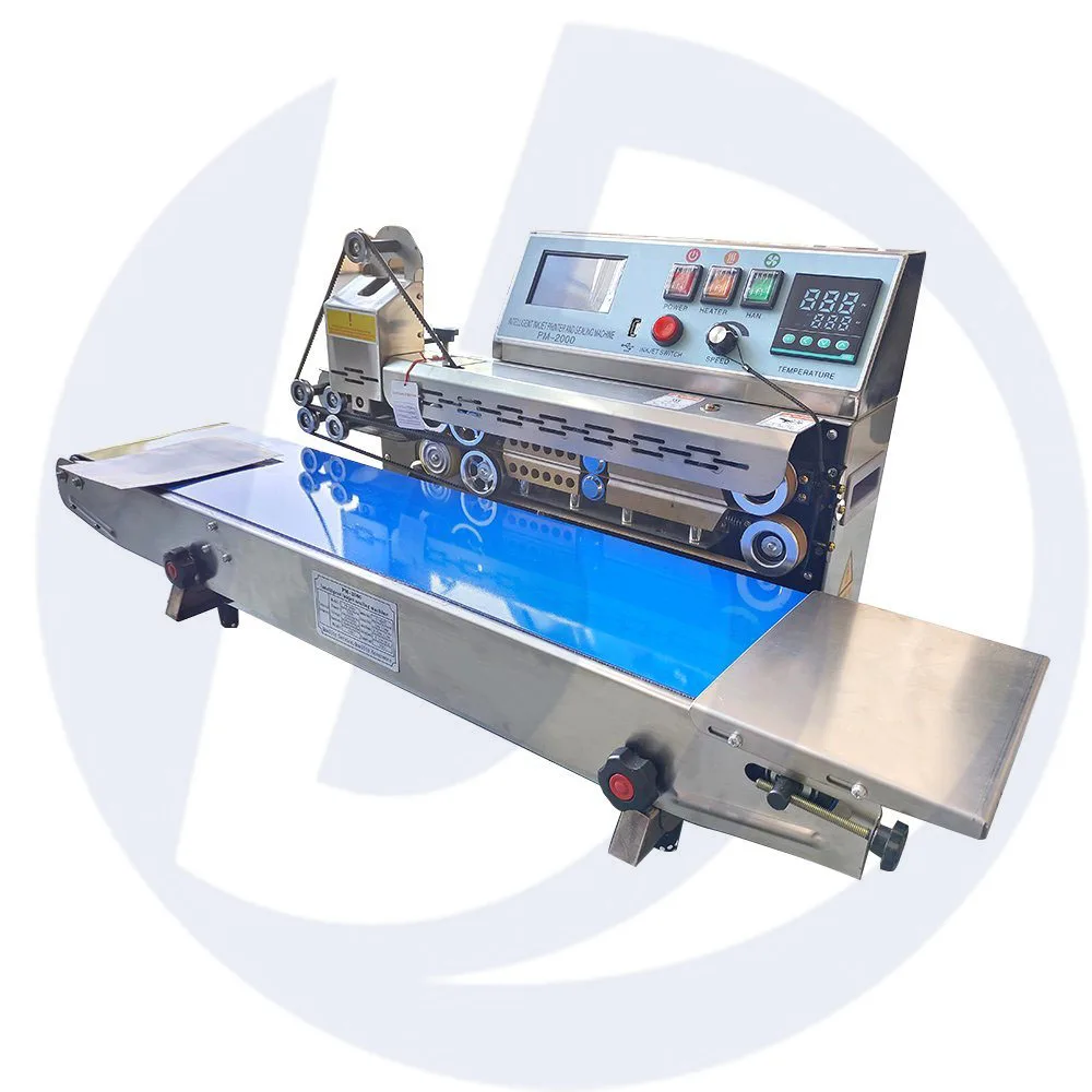Inkjet Printing Expiry Date Continuous Band Sealing Machine Sealer