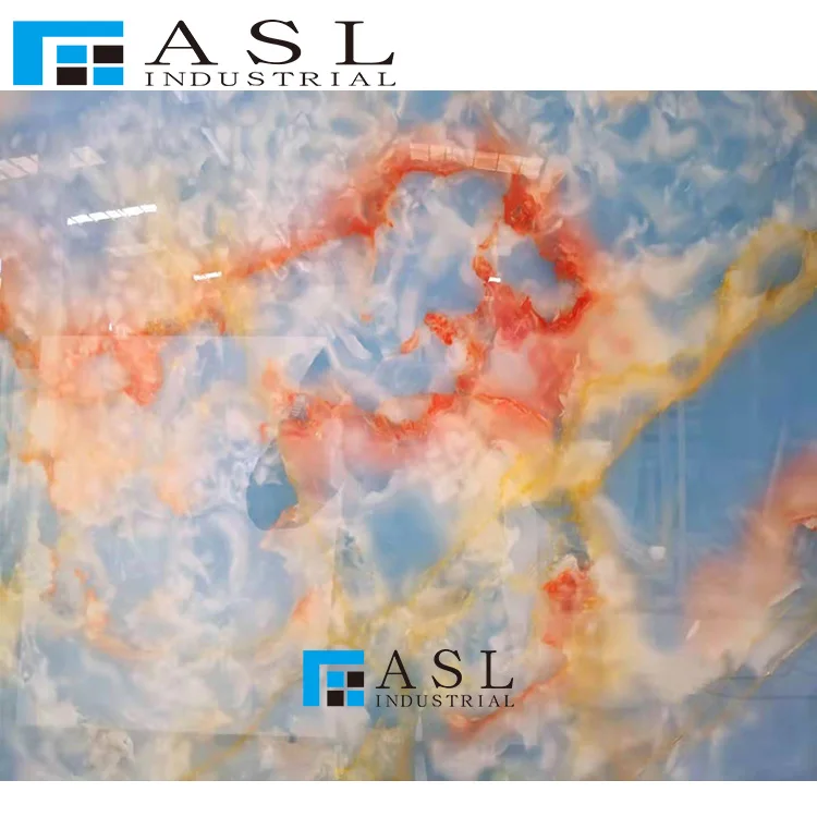 Highly polished blue onyx tiles gold royal onyx panel onice marble kwartsiet floor onyx stone blue