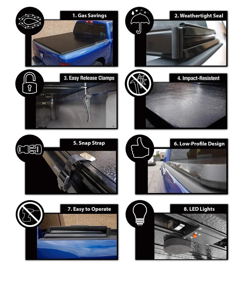 Жесткий тройной чехол для грузовика, тент для кузова 2019-2022 Dodge Ram 1500