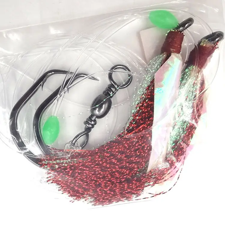 Alpha 2 Hooks  Big Game Flasher Rig Fish Skin Sabiki Snapper Snatcher Cod Fishing Bait Lures