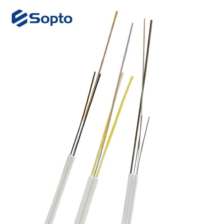 Sopto High Quality Fiber Optical Drop Cable 1 2 4 Core With KFRP Indoor LSZH Communication Fiber Drop Cable