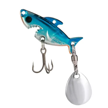 Cheery Skimming Shark Whirlwind Bait Bionic Bass Lures Big-Mouth Iron Plate Far-Cast Sequin Vib Metal False Bait for Bottom – Metal Jig – view 2