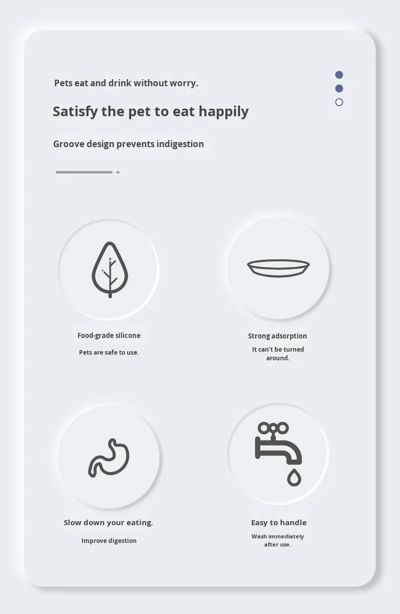 Food Grade Silicone Sustainable Pet Slow Feeder Food Licking Bowls Microwave Dishwasher Safe manufacture