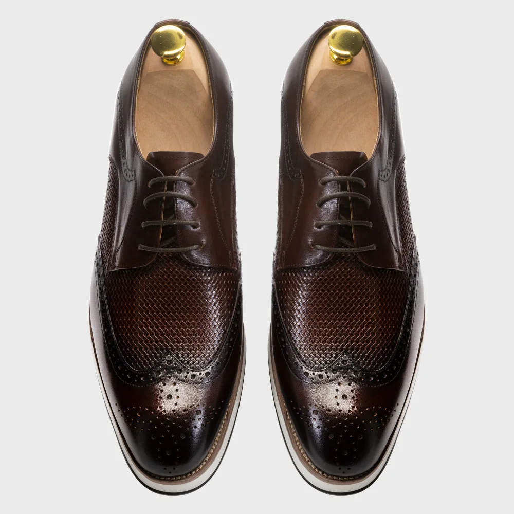 High Quality Handmade Man Genuine Cow Leather Suit Shoes Footwear Wedding Formal Italian Summer Men Dress Shoes Oxford