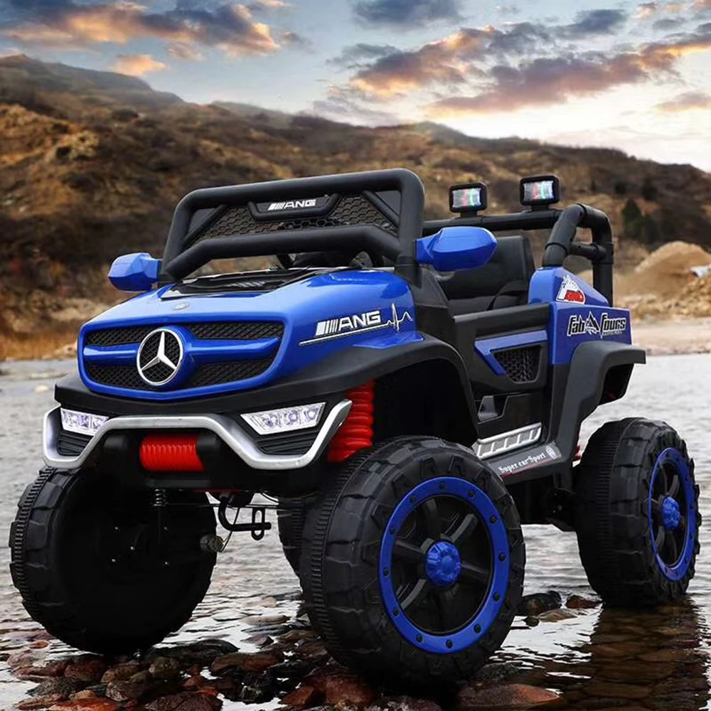 Scale-Model Realistic Children's Electric Ride-On Four-Wheel Off-Road Metal Car with Remote Control Rocking Function Toy