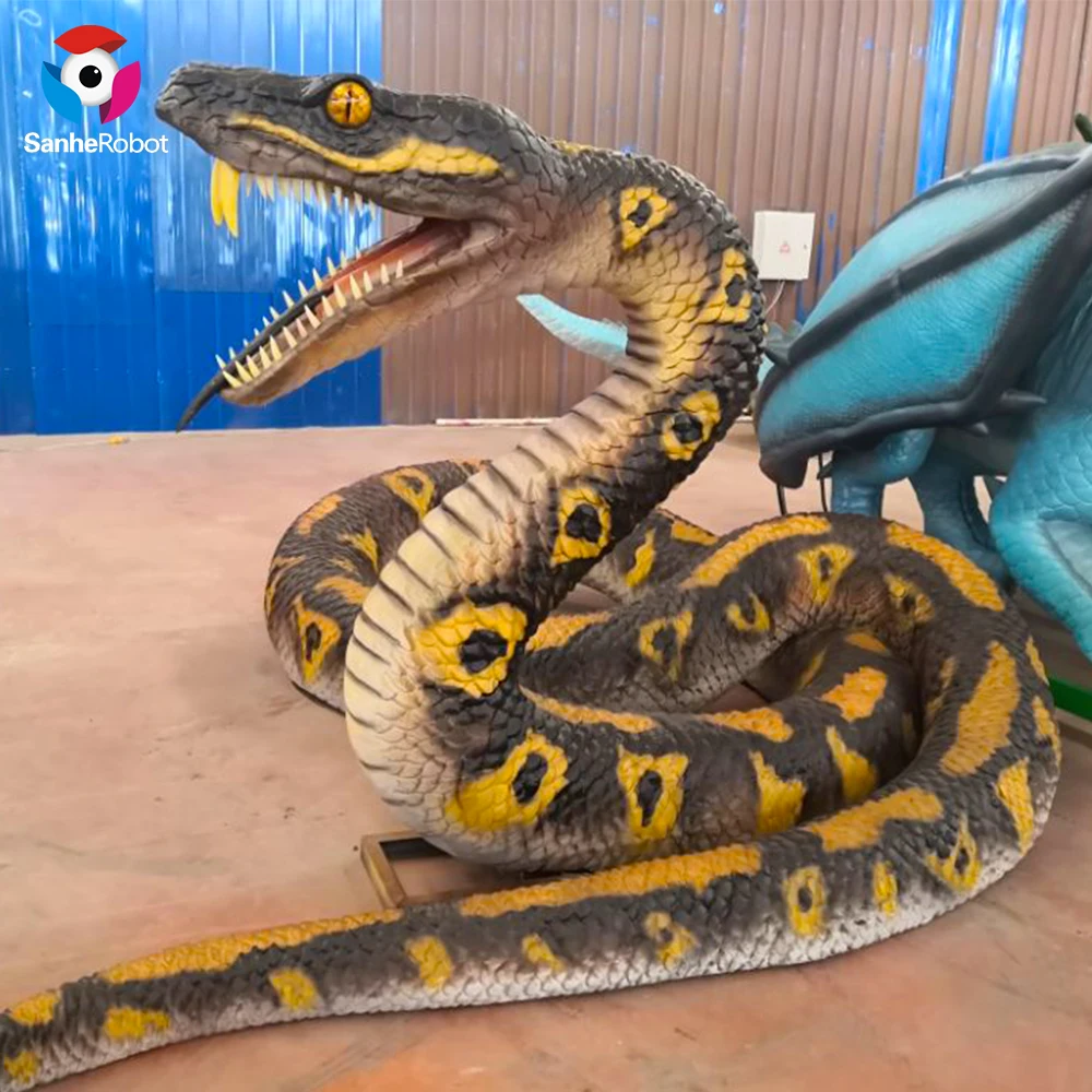 Big Size 12M Silicone Rubber Python Snake Model From Simulation Animal Factory