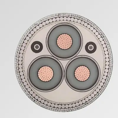 Low MV Submarine Power Cable with Three XLPE Insulated Copper Aluminum Conductors PVC PE Construction Latest Standards