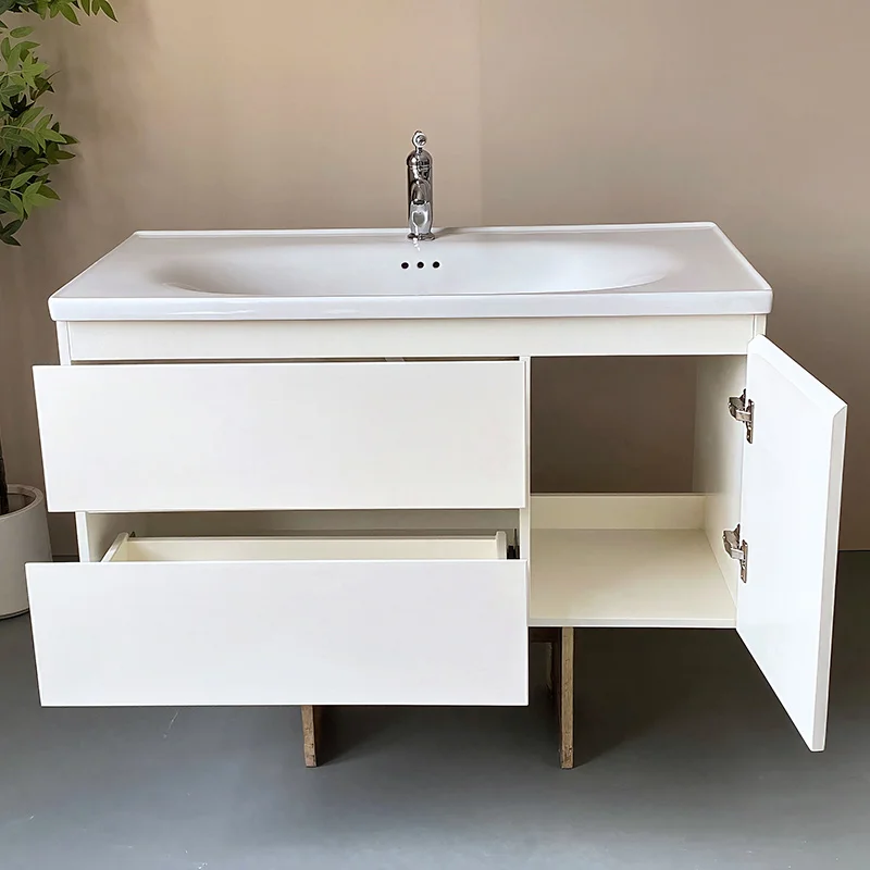 product custom oak wall mounted bathroom cabinet combination bathroom vanity with ceramic basin washbasin-7