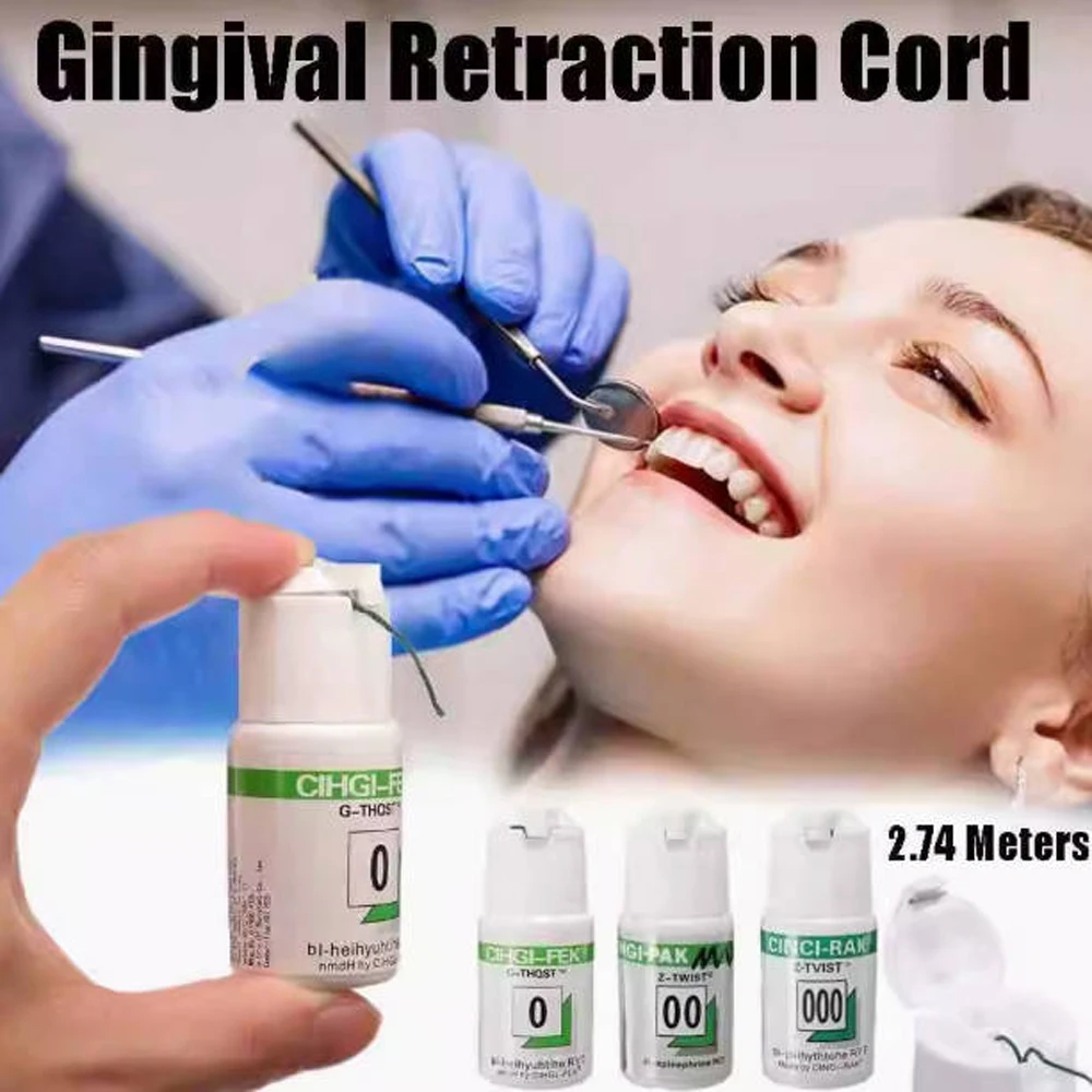 Cordon Coton Rétractable Tricoté Uni Pour Orthodontie/dentaire – Tailles 0#, 00#, 000# – Sans Marque, Origine Chine