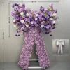 Roulettes universelles à motif floral avec nœud violet