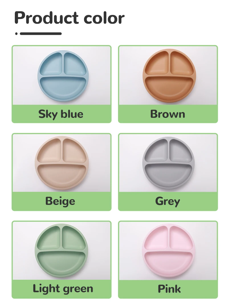 Modern Design round Baby Plate Easy to Clean Food Grade Silicone Ceramic Material Kids Dining Dinnerware Sets for Babies Feeding